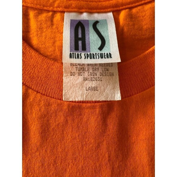 Atlas Sportswear Orange Halloween Vintage 1990's Bears in Costume T Shirt Size L - Picture 3 of 5